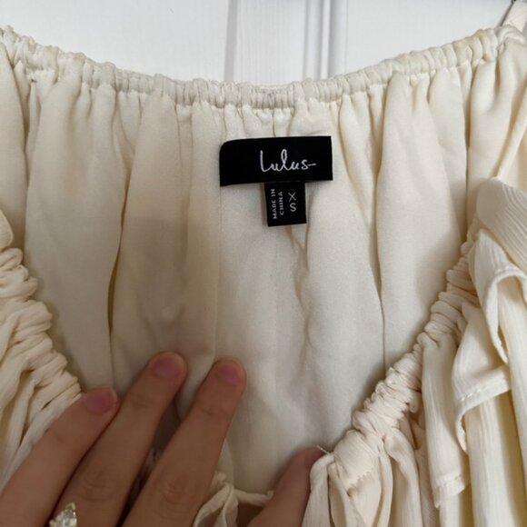 Lulus Ivory Chiffon Mini Dress - XS - Picture 6 of 7